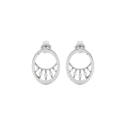 Lunar Droplet Diamond Earrings 18 KT / White Gold