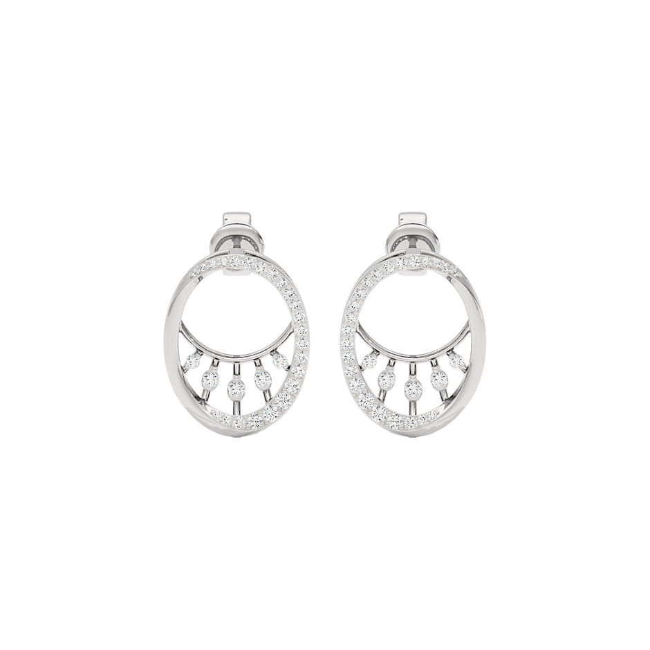 Lunar Droplet Diamond Earrings 18 KT / White Gold