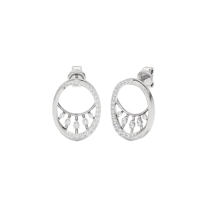 Lunar Droplet Diamond Earrings 18 KT / White Gold