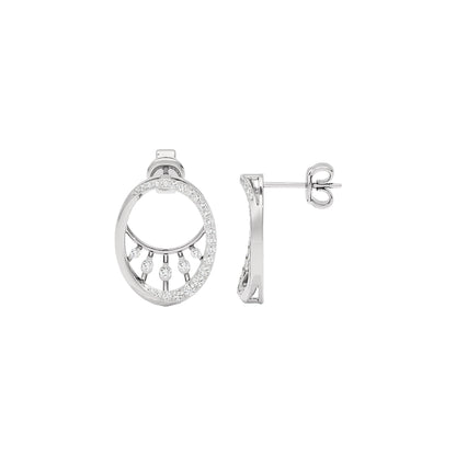 Lunar Droplet Diamond Earrings 18 KT / White Gold