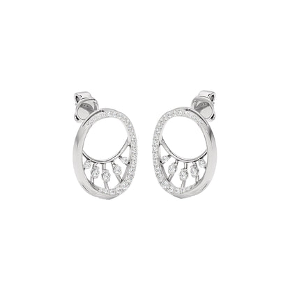 Lunar Droplet Diamond Earrings 18 KT / White Gold