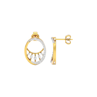 Lunar Droplet Diamond Earrings 18 KT / Yellow Gold