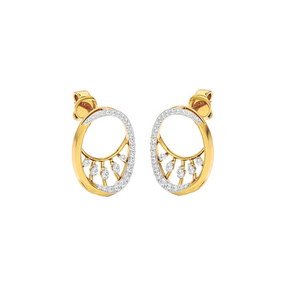 Lunar Droplet Diamond Earrings 18 KT / Yellow Gold