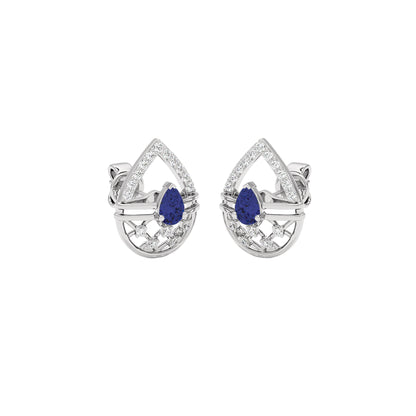 Tesellate Valve Diamond Earrings 18 KT / White Gold