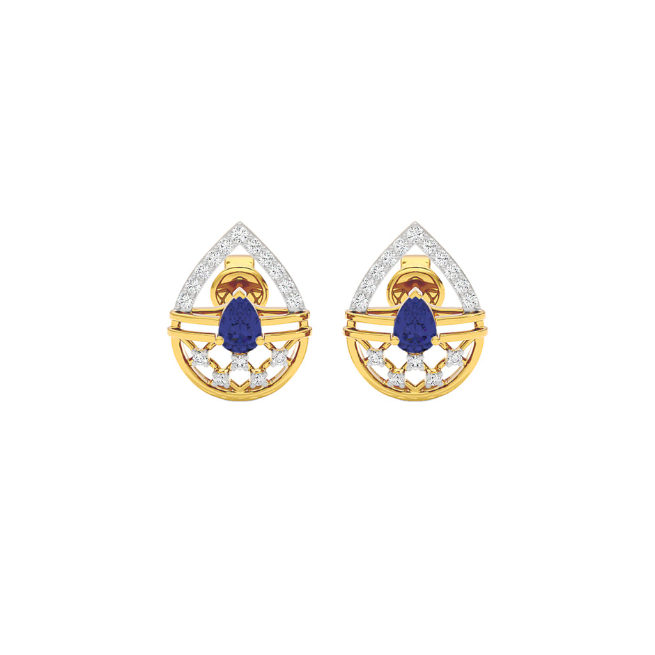 Tesellate Valve Diamond Earrings 18 KT / Yellow Gold