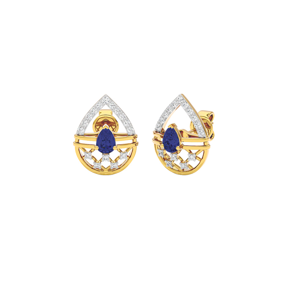 Tesellate Valve Diamond Earrings 18 KT / Yellow Gold