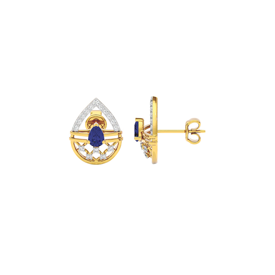 Tesellate Valve Diamond Earrings 18 KT / Yellow Gold