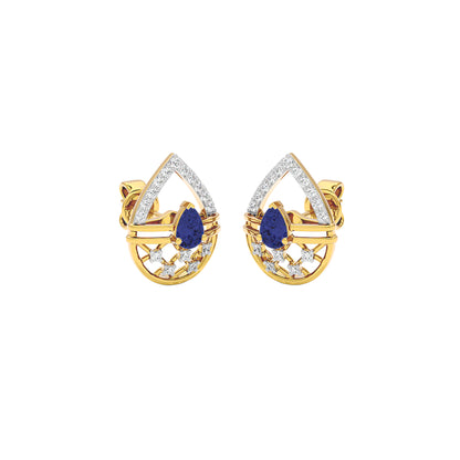Tesellate Valve Diamond Earrings 18 KT / Yellow Gold