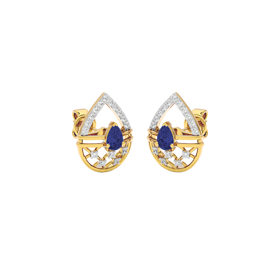 Tesellate Valve Diamond Earrings 18 KT / Yellow Gold