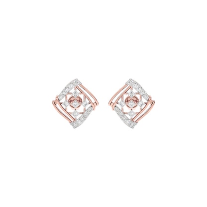 Cushion Curve Diamond Earrings 18 KT / Rose Gold
