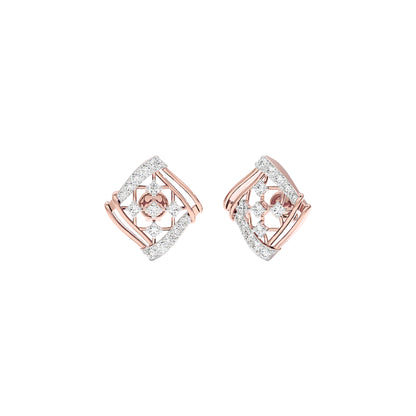 Cushion Curve Diamond Earrings 18 KT / Rose Gold