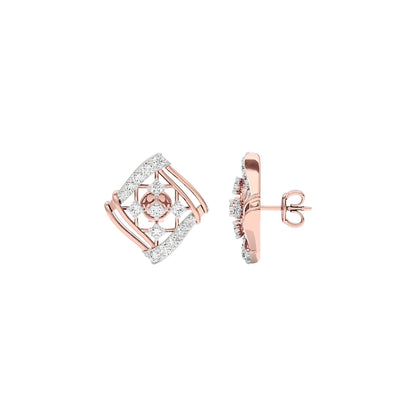 Cushion Curve Diamond Earrings 18 KT / Rose Gold