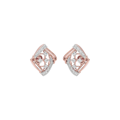 Cushion Curve Diamond Earrings 18 KT / Rose Gold