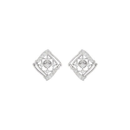 Cushion Curve Diamond Earrings 18 KT / White Gold