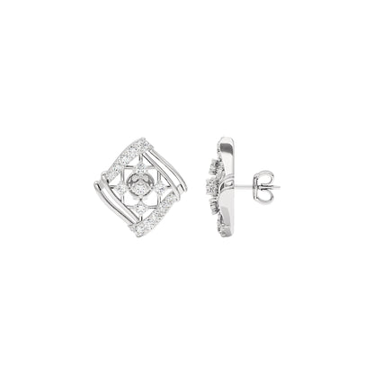Cushion Curve Diamond Earrings 18 KT / White Gold