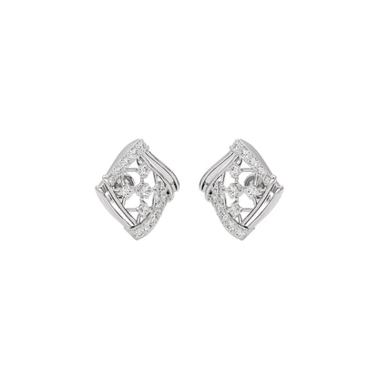 Cushion Curve Diamond Earrings 18 KT / White Gold