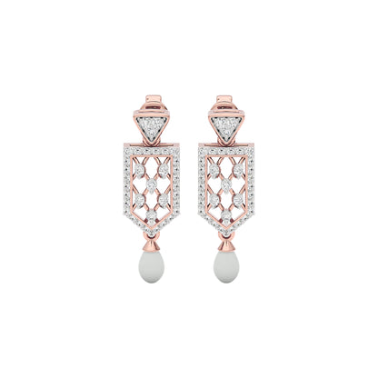 Shield Drop Diamond Earrings 18 KT / Rose Gold