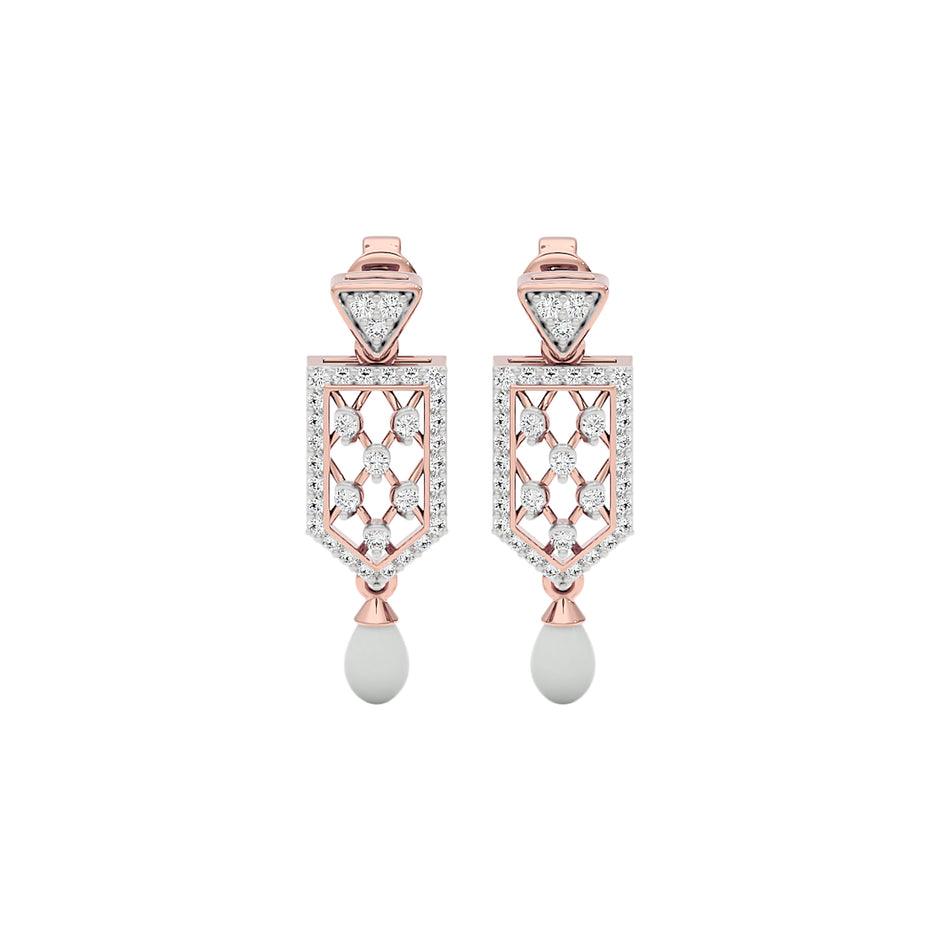 Shield Drop Diamond Earrings 18 KT / Rose Gold