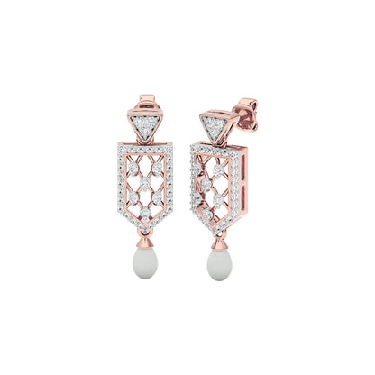 Shield Drop Diamond Earrings 18 KT / Rose Gold