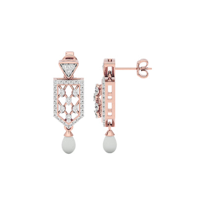Shield Drop Diamond Earrings 18 KT / Rose Gold