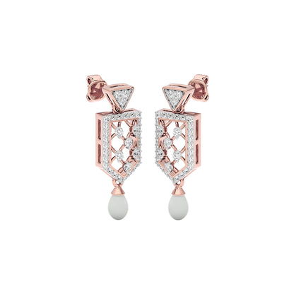 Shield Drop Diamond Earrings 18 KT / Rose Gold