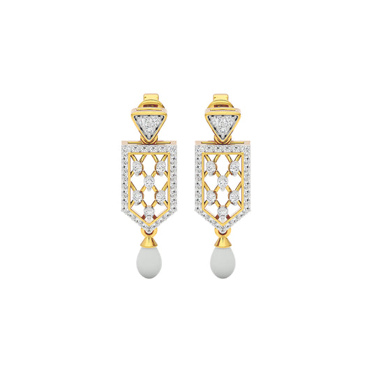 Shield Drop Diamond Earrings 18 KT / Yellow Gold