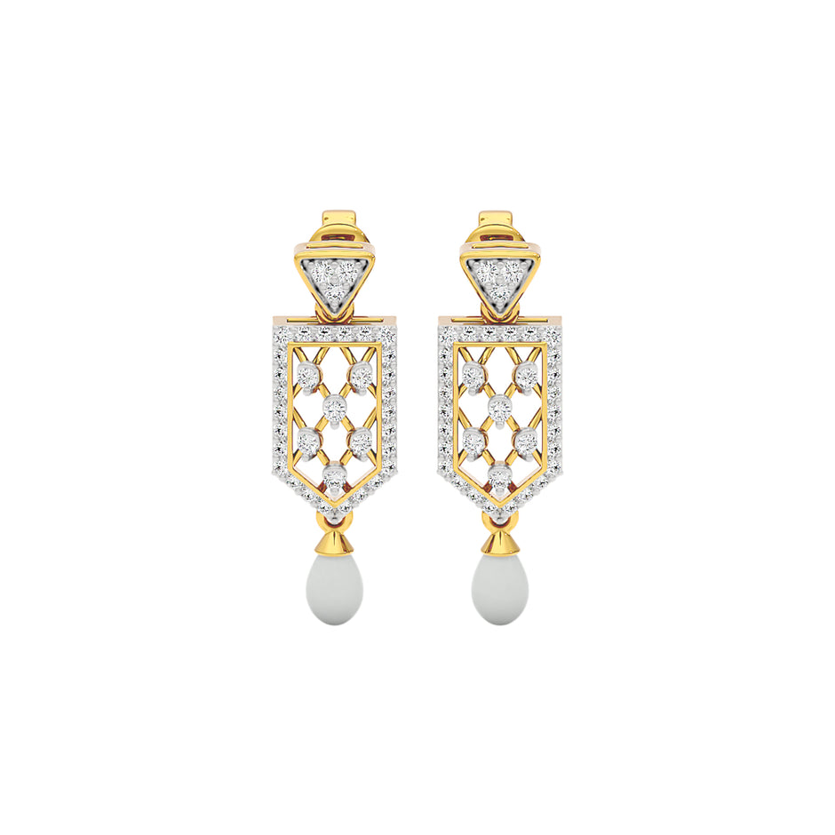 Shield Drop Diamond Earrings 18 KT / Yellow Gold