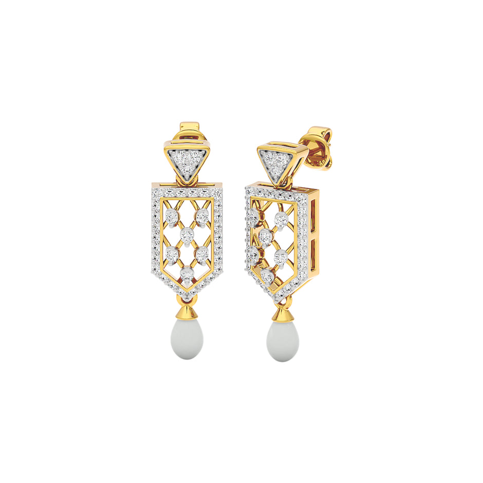 Shield Drop Diamond Earrings 18 KT / Yellow Gold