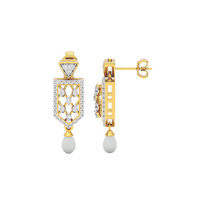 Shield Drop Diamond Earrings 18 KT / Yellow Gold