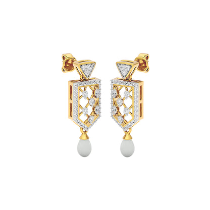 Shield Drop Diamond Earrings 18 KT / Yellow Gold