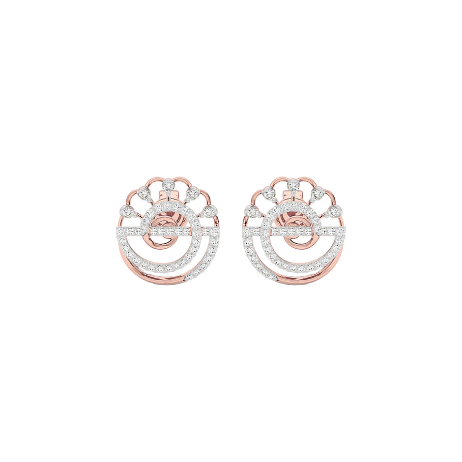 Nebula Swirl Diamond Earrings 18 KT / Rose Gold