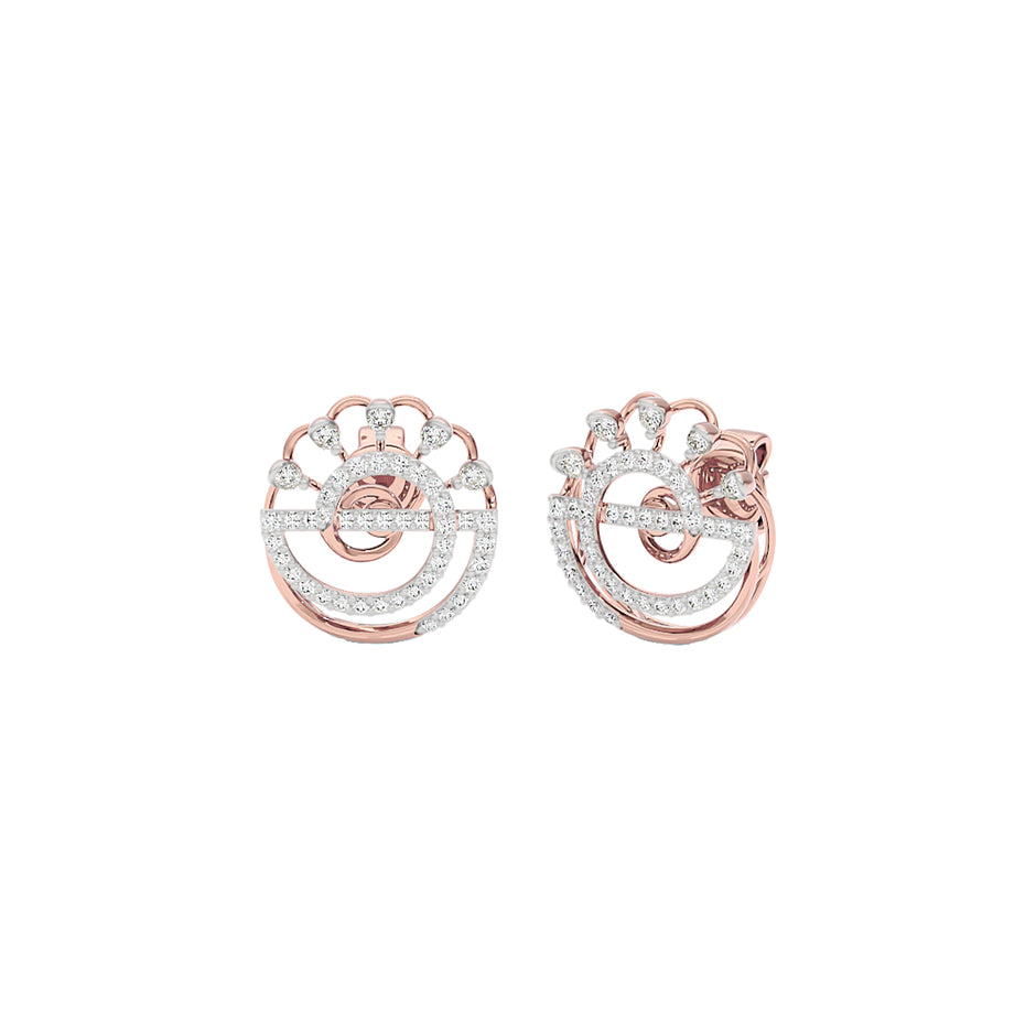Nebula Swirl Diamond Earrings 18 KT / Rose Gold