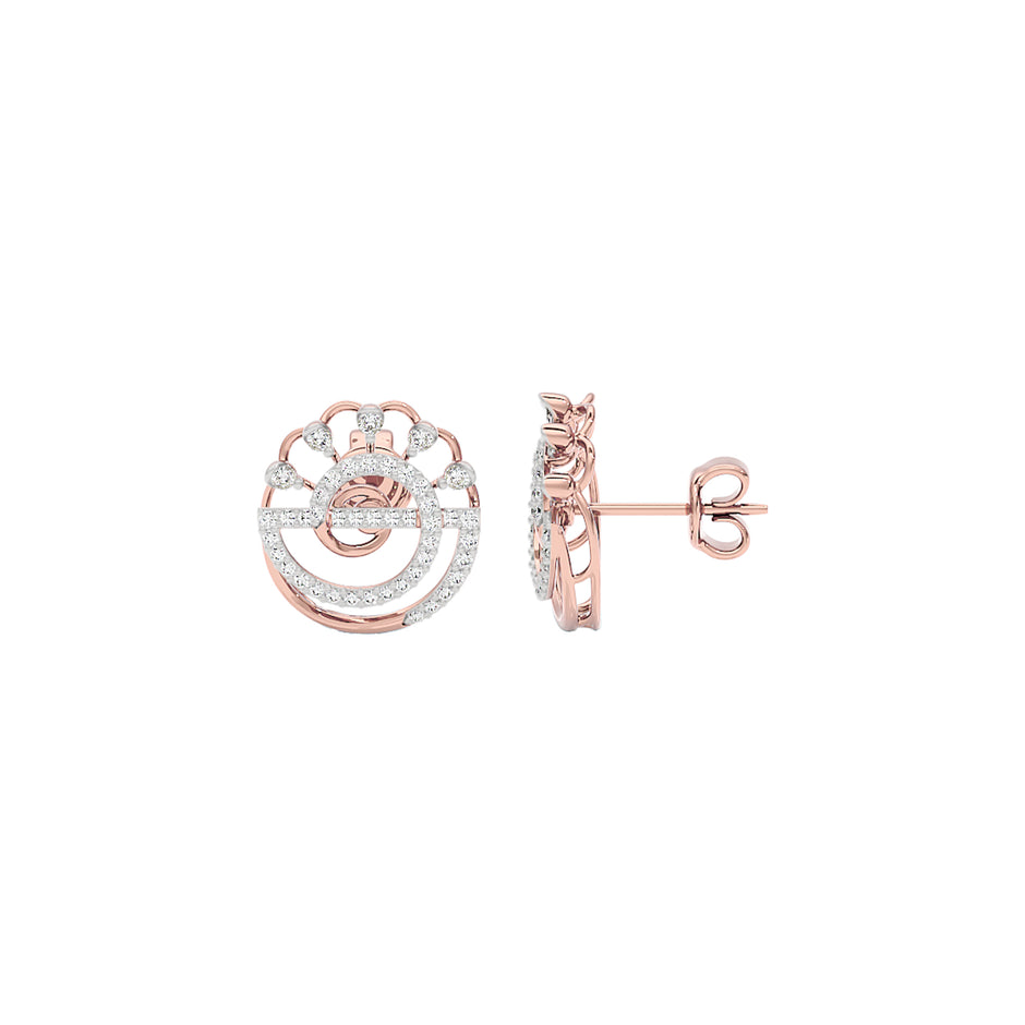 Nebula Swirl Diamond Earrings 18 KT / Rose Gold