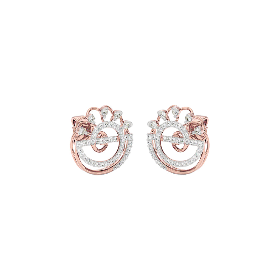 Nebula Swirl Diamond Earrings 18 KT / Rose Gold