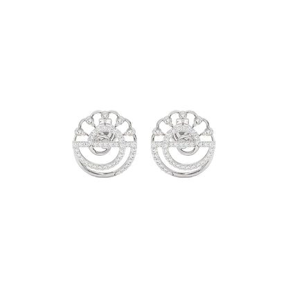 Nebula Swirl Diamond Earrings 18 KT / White Gold