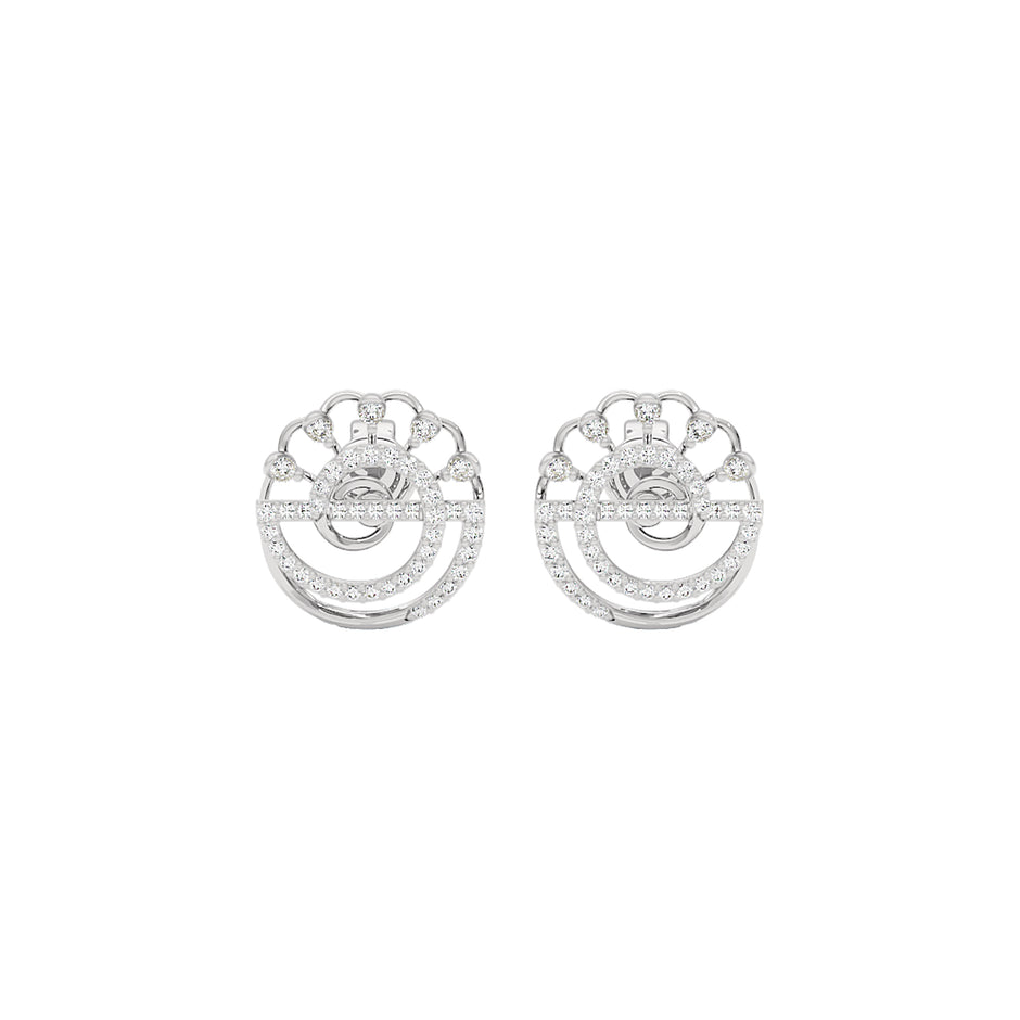 Nebula Swirl Diamond Earrings 18 KT / White Gold