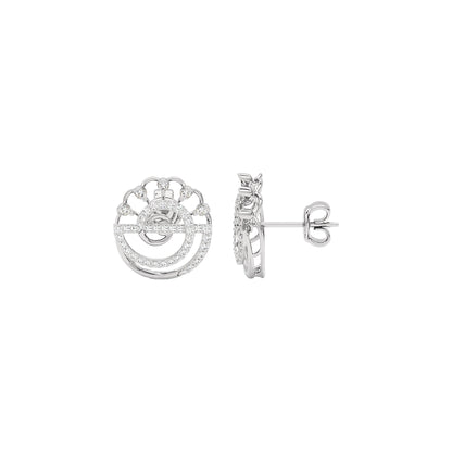 Nebula Swirl Diamond Earrings 18 KT / White Gold