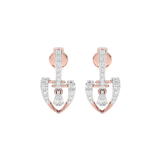 Spade of Sparkle Diamond Earrings 18 KT / Rose Gold