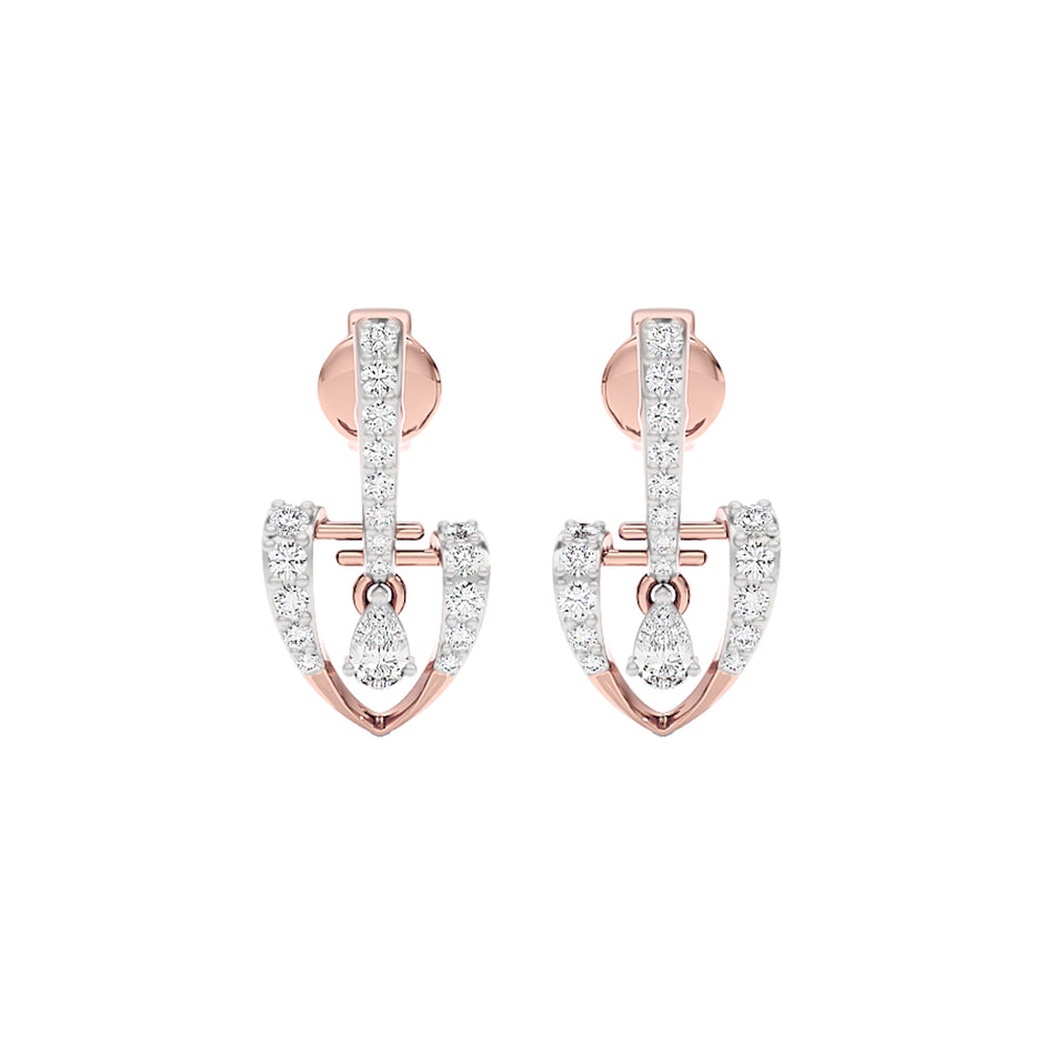 Spade of Sparkle Diamond Earrings 18 KT / Rose Gold