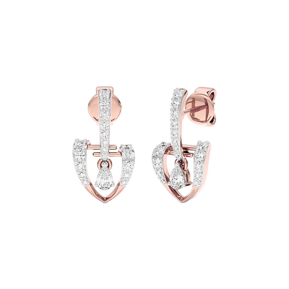 Spade of Sparkle Diamond Earrings 18 KT / Rose Gold