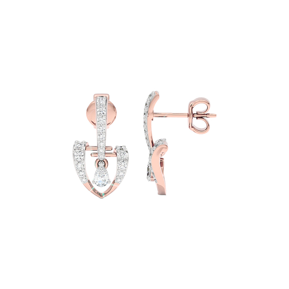Spade of Sparkle Diamond Earrings 18 KT / Rose Gold