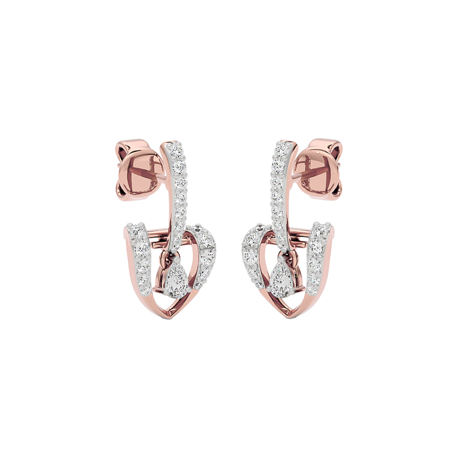 Spade of Sparkle Diamond Earrings 18 KT / Rose Gold
