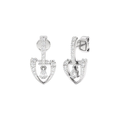 Spade of Sparkle Diamond Earrings 18 KT / White Gold