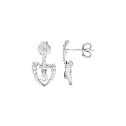 Spade of Sparkle Diamond Earrings 18 KT / White Gold