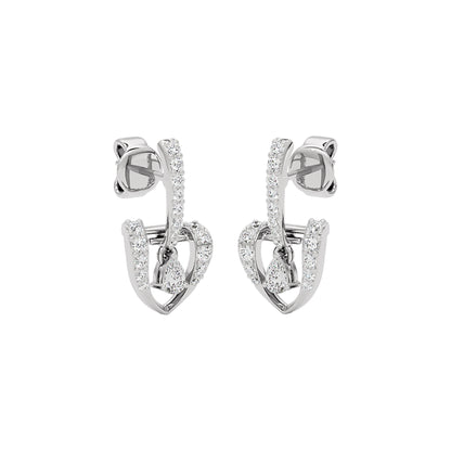 Spade of Sparkle Diamond Earrings 18 KT / White Gold