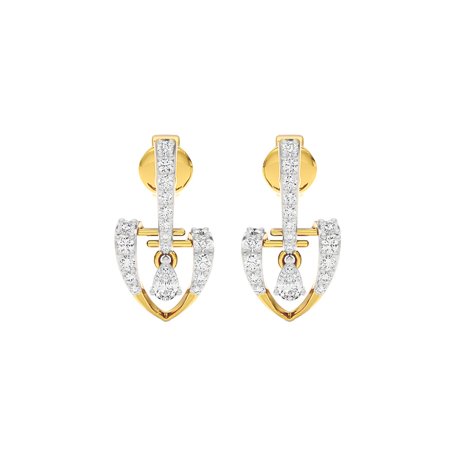 Spade of Sparkle Diamond Earrings 18 KT / Yellow Gold