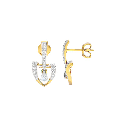 Spade of Sparkle Diamond Earrings 18 KT / Yellow Gold