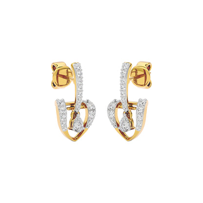 Spade of Sparkle Diamond Earrings 18 KT / Yellow Gold