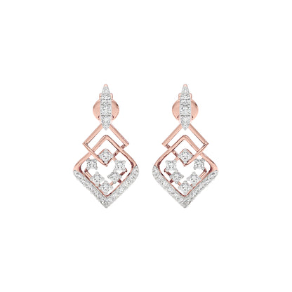 Rhombus Link Diamond Earrings 18 KT / Rose Gold