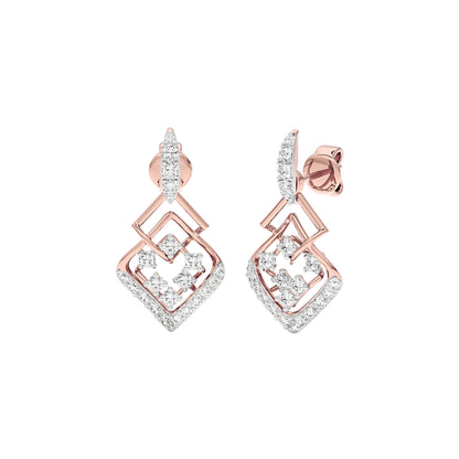 Rhombus Link Diamond Earrings 18 KT / Rose Gold